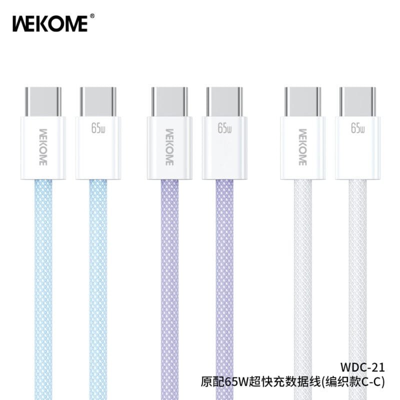 WEKOME WDC-21 Fast Charging Data Cable (Braided) (C-C 65W) - Image 3