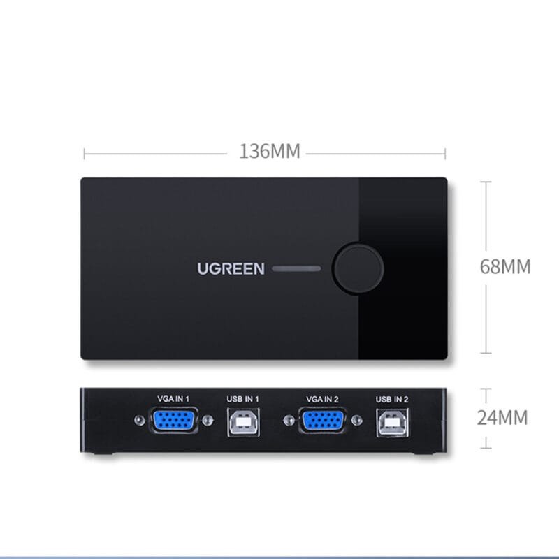 Ugreen 2 In 1 Out USB VGA KVM Switch - Image 2