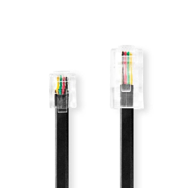 NEDIS TCGP90200BK50 TELECOM CABLE RJ11 MALE - RJ11 MALE 5M BLACK - Image 3